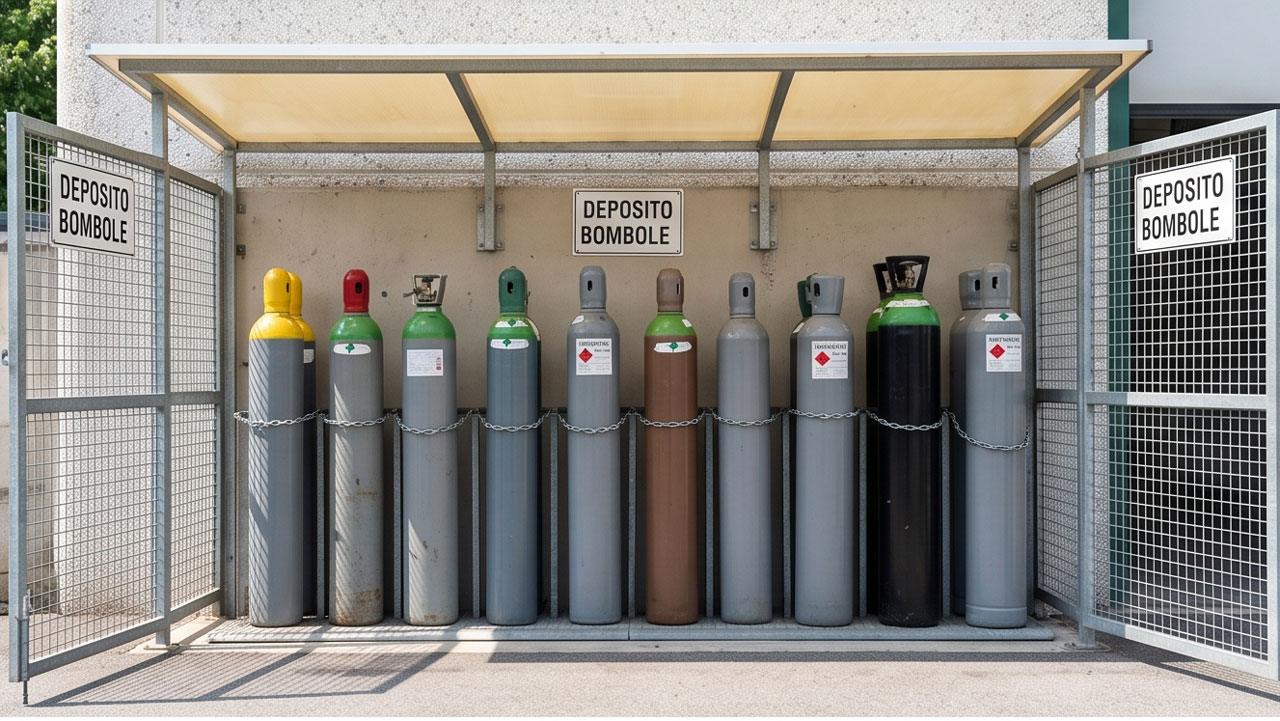 stoccaggio bombole gas guida deposito